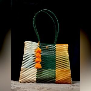Vibrant Checkered Tote Bag